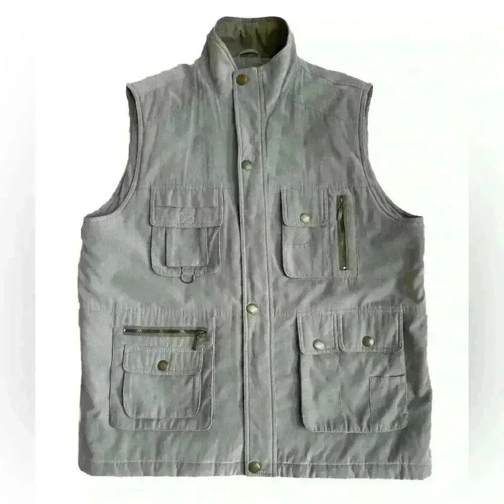 Vintage Mian AA Utility Vest Gilet Fishing Jacket Sleeveless Outdoor Quilted XXL